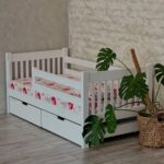 White Kids Wooden Bed