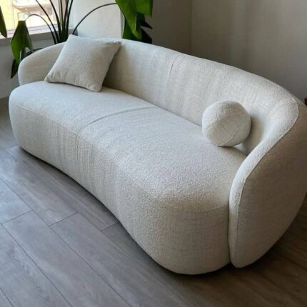Curved Bouclé Sofa