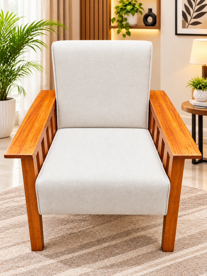 Mahogany Leather Armchair - Image 2
